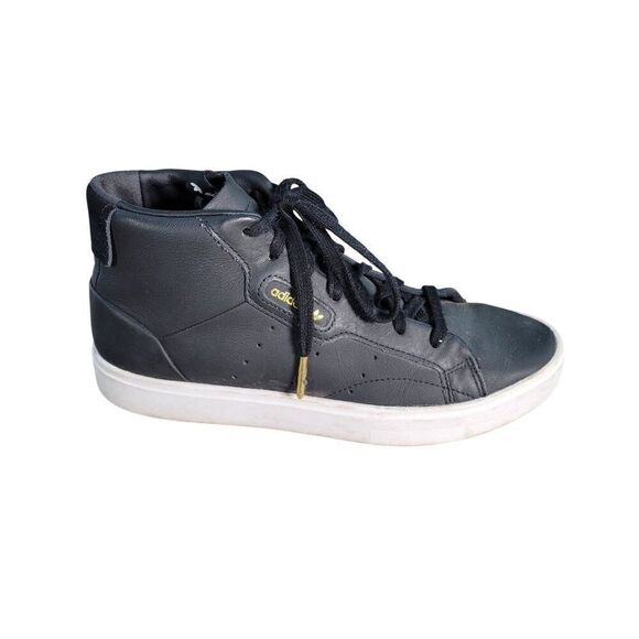 Adidas Sleek Women's Black Mid Top Sneaker Sz 6.5 - Picture 2 of 10